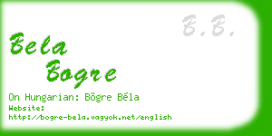 bela bogre business card